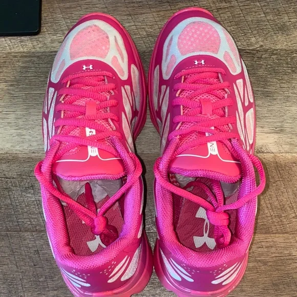 Under Armour Spine Youth Pink & White Running Sneakers Size 6.5Y / Women’s 7.5/8 - Picture 11 of 15